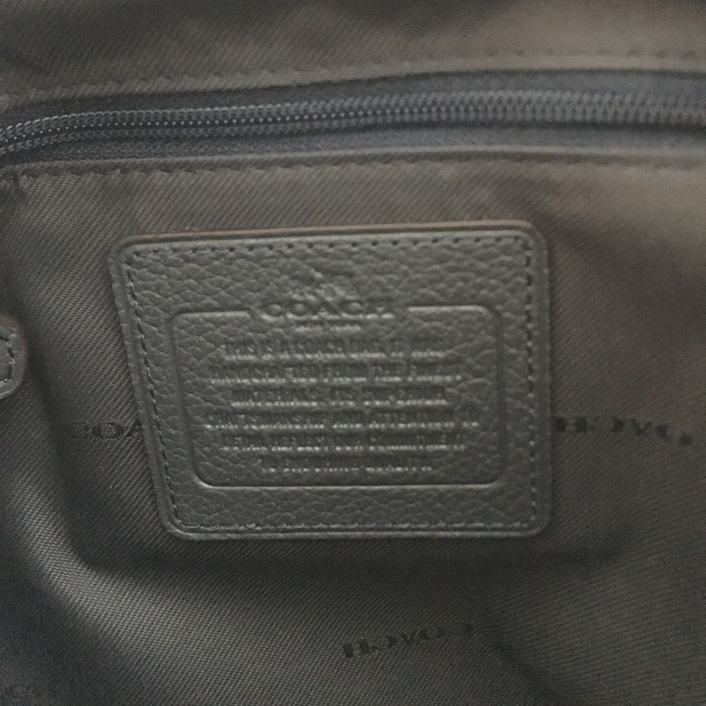 SOLD Coach Book Bag Purse Backpack Leather & Denim - Picture 7 of 8